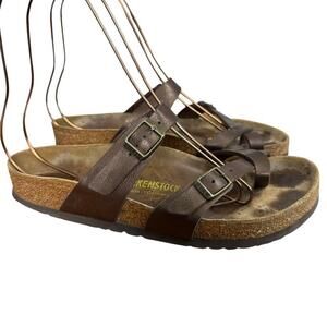 Birkenstock Mayari Birko Flor Bronze Slides Sandals Shoes Slip On Womens 39 / 8
